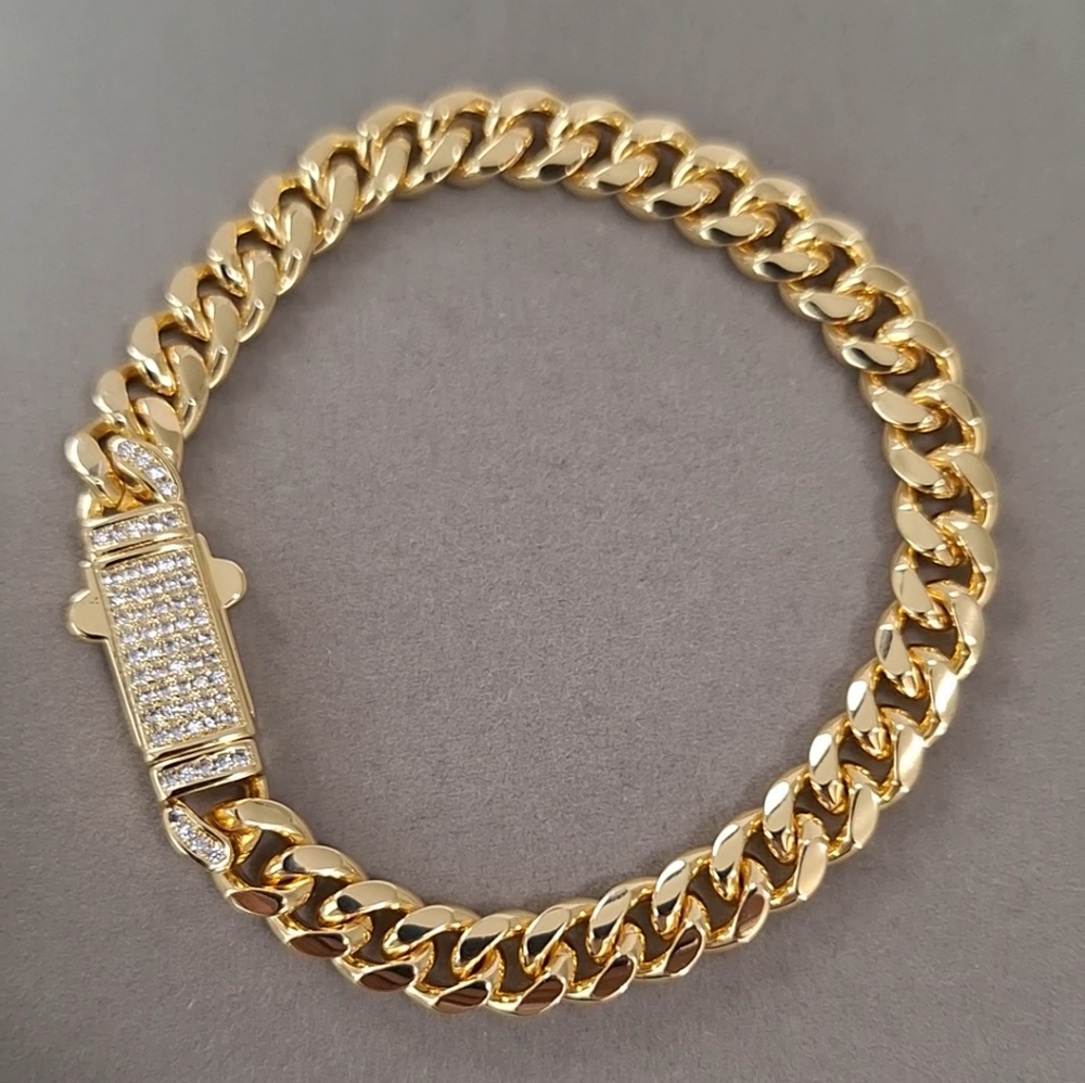 8mm Cuban link gold-filled bracelet